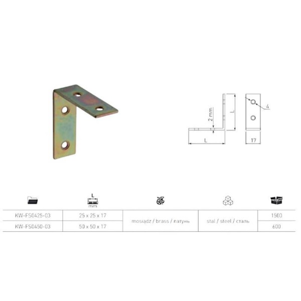 Кутник металевий FSC-04 25х25х17 GTV