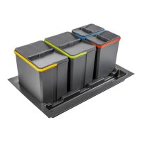 Відро для сміття, сегрегатор AxiSpace 800 2х15л + 2х7л (глибина 450-500мм), GTV