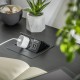 Подовжувач висувний AVARO 140х135 1розетка + 2USB AE-PB1SAVA-20 чорний, GTV