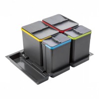 Відро для сміття, сегрегатор AxiSpace 700 2х15л + 2х7л (глибина 500мм), GTV