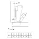 Петля Clip-On, без пружини, трансформер, 165°, нікель, 3D, Muller Profi Line
