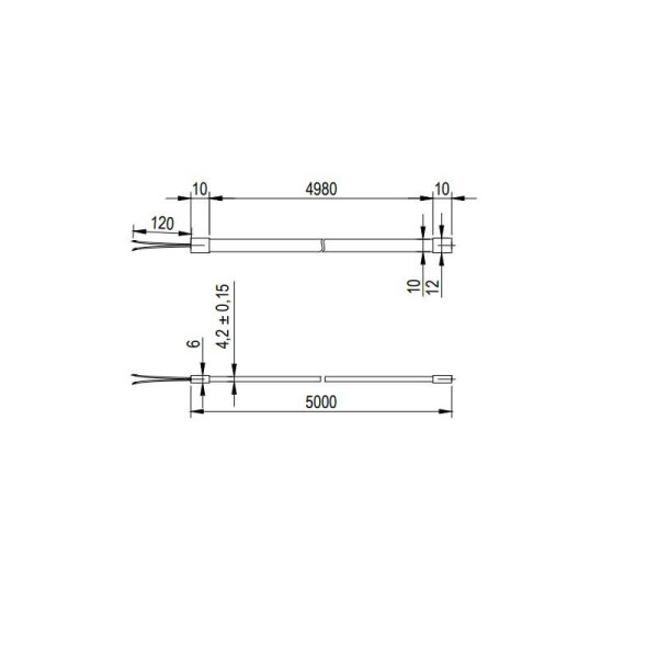 Світлодіодна стрічка NEON, SMD 2835, 10Вт, 24В, IP20, 4х10 мм, тепле світло, Lumine, 20м