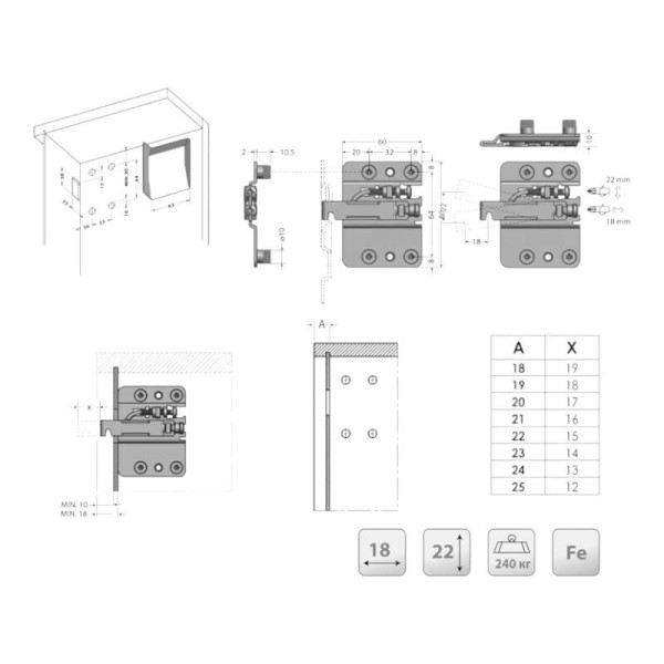 Підвіс Linken System 807 (2 підвіса+2 планки) без заглушки