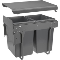 Відра для сміття, сегрегатор PB-45-MF002X20-60A (400) Practi Eco, з кріпл. фасаду, графіт, GTV