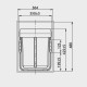 Відра для сміття, сегрегатор PB-45-MF002X20-60A (400) Practi Eco, з кріпл. фасаду, графіт, GTV